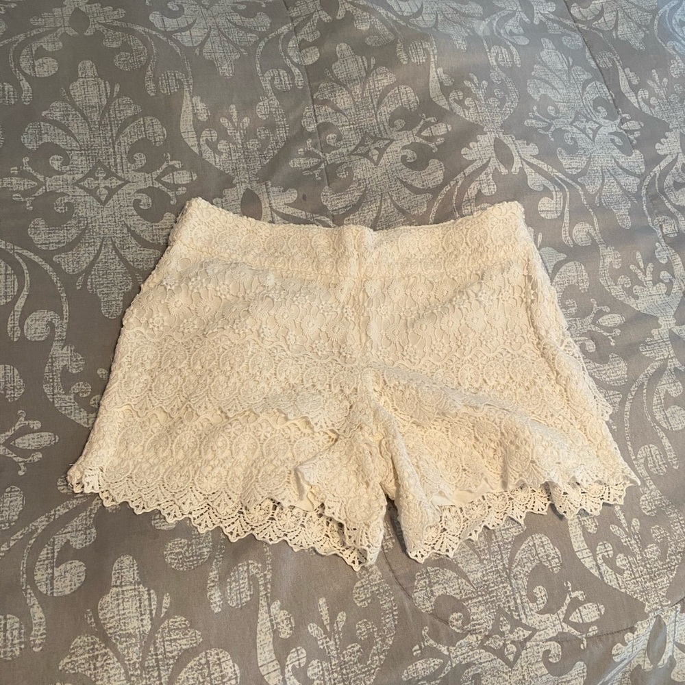 Loft white lace shorts